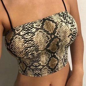 Snakeskin Crop Top Size Small Spaghetti Straps